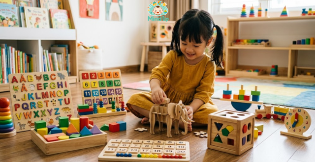 Đồ chơi gỗ thông minh an toàn cho trẻ nhỏ